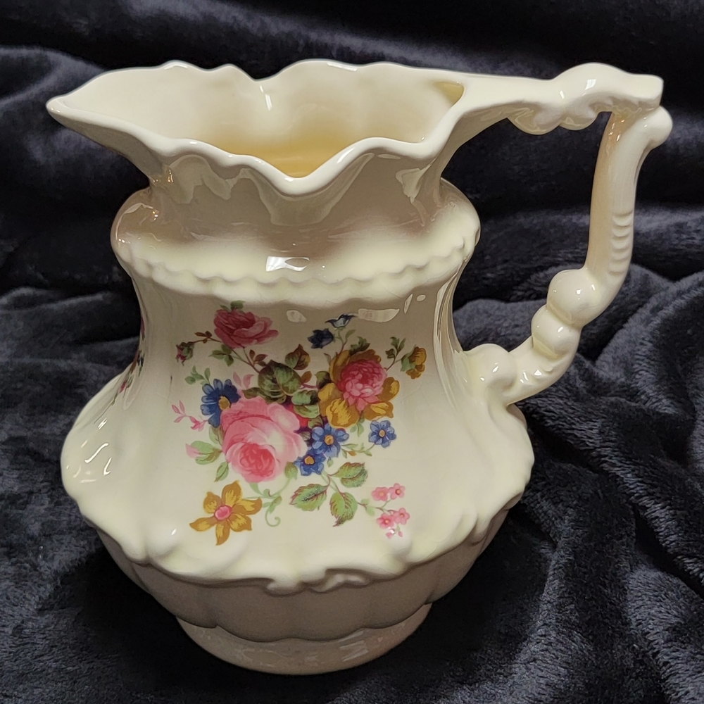 V B ATHENA CALIFORNIA ♡ Vintage China Multi Floral Design Water Pitcher w/Handle